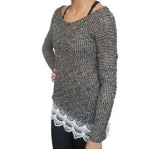 Entro Boat-neck Sweater with Lace trim size Small